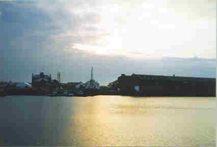 Sunset on Liverpool docks